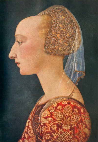 Retrato de una dama de rojo, 1460-1470, 1934 de Unbekannt