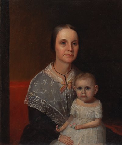 Retrato de una madre y un niño, ca. 1850 de Unbekannt