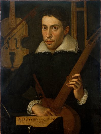 Retrato de un músico, c. 1570-1590 de Unbekannt