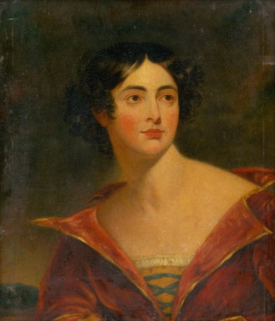 Retrato de una Mujer con Vestido Rojo de Unbekannt