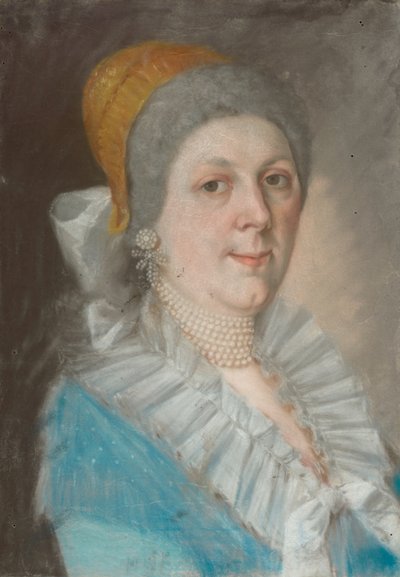 Retrato de una mujer con collar de perlas de Unbekannt