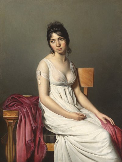 Retrato de una joven en blanco, c. 1798 de Unbekannt