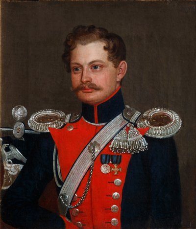 Retrato de un capitán de estado mayor del 3er Regimiento de Húsares de Elisavetgrad, 1837 de Unbekannt