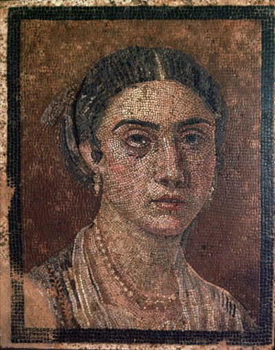 Retrato de una mujer de un mosaico de suelo romano, siglo I de Unbekannt