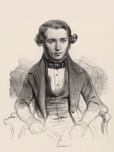 Retrato del pianista y compositor Jacob Rosenhain 1813-1894 de Unbekannt