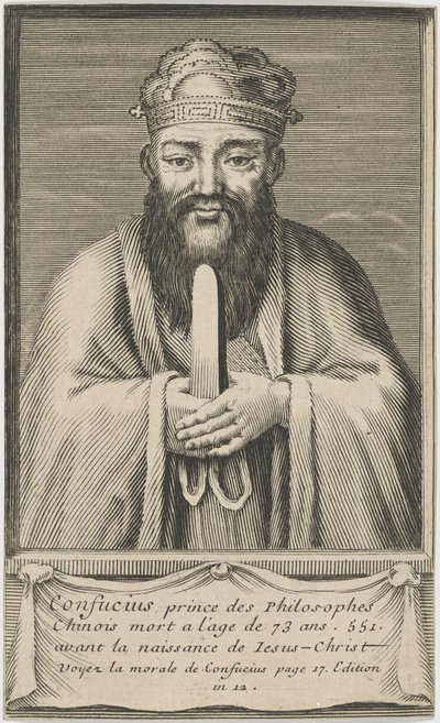 Retrato del pensador y filósofo social chino Confucio, entre 1745 y 1755 de Unbekannt