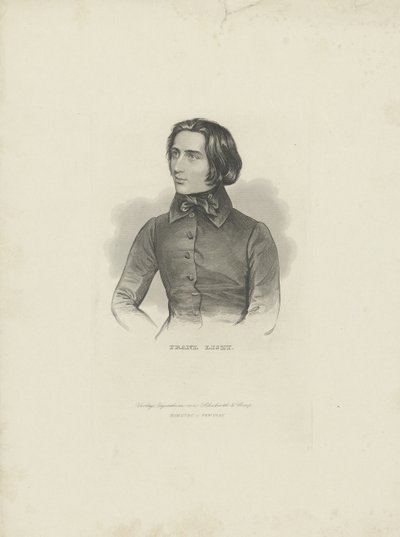 Retrato del Compositor Franz Liszt 1811-1886, 1840-1850 de Unbekannt