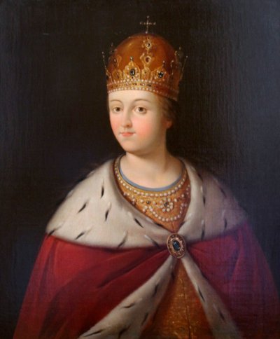 Retrato de la Regente Sofía Alexeyevna, primera mitad del siglo XIX de Unbekannt