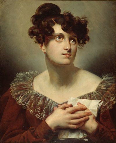 Retrato de la actriz Mademoiselle Mars Anne Francoise Hyppolyte Boutet, finales del siglo XVIII de Unbekannt