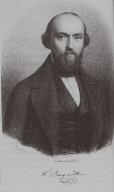 Retrato del compositor Johann Friedrich Franz Burgmüller 1806-1874, c. 1840 de Unbekannt