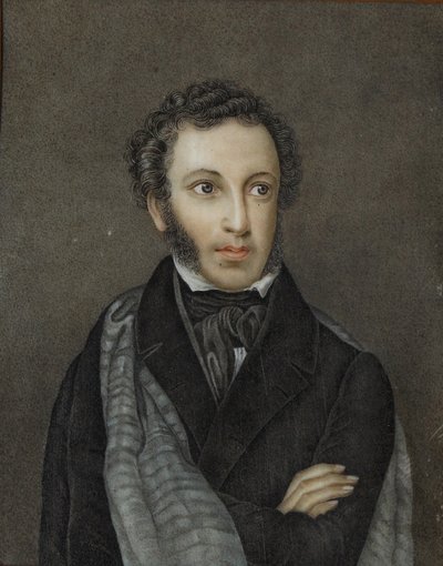 Retrato del poeta Alexander Sergeyevich Pushkin 1799-1837, Primer cuarto del siglo XIX de Unbekannt