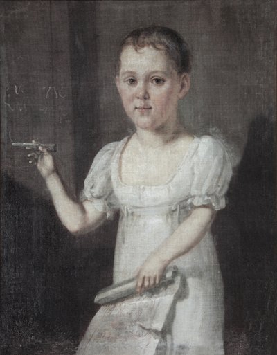 Retrato del poeta Mikhail Lermontov 1814-1841 como niño, 1817-1818 de Unbekannt