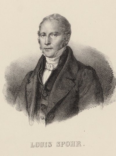 Retrato del violinista y compositor Louis Spohr 1784-1859, c. 1840 de Unbekannt