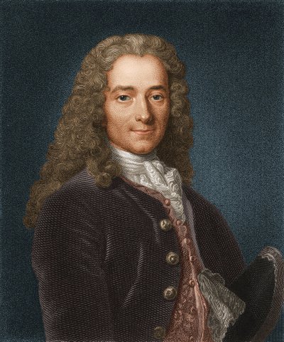 Retrato del escritor, ensayista y filósofo François Marie Arouet de Voltaire 1694-1778, 1730s de Unbekannt