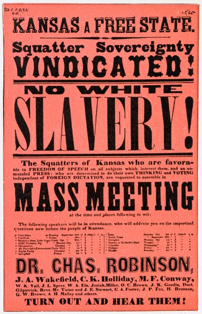 Cartel contra la esclavitud en Kansas, siglo XIX de Unbekannt