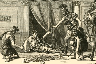 Guardias pretorianos aclamando a Claudio como emperador, 1890 de Unbekannt