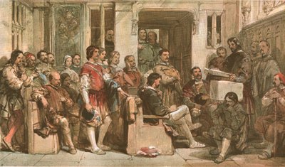 Oraciones en el Salón de los Barones, c1900 de Unbekannt