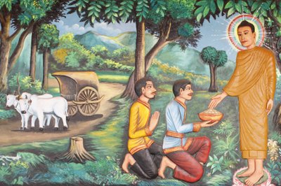 Monasterio Preah Prom Rath: Vida de Buda: Siddhartha Gautama recibió comida de dos brahmanes de Unbekannt