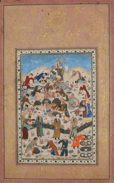 Preparación para un banquete, Folio de un Diván de Jami, finales del siglo XV de Unbekannt
