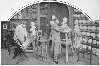 Preparando modelos en Madame Tussauds, Londres, c1903 de Unbekannt