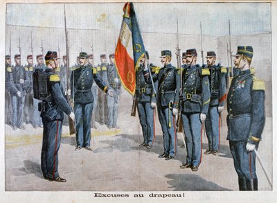 Presentando excusas a la bandera, Toulon, Francia, 1898 de Unbekannt