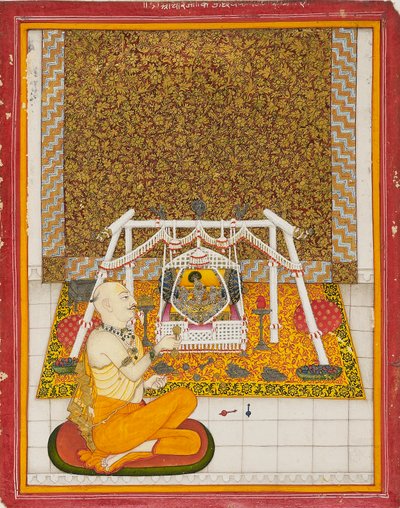 Sacerdote en un santuario de Krishna, c. 1831 de Unbekannt