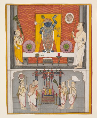 Sacerdotes ante Shri Nathji, ca. 1820 de Unbekannt