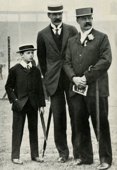Príncipe Alberto con su tutor y Lord Desborough, 1908, 1947 de Unbekannt