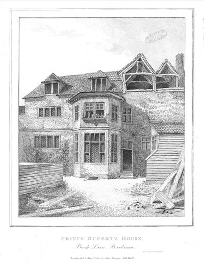 Casa del Príncipe Ruperto, Beech Lane, Barbican, 1800 de Unbekannt