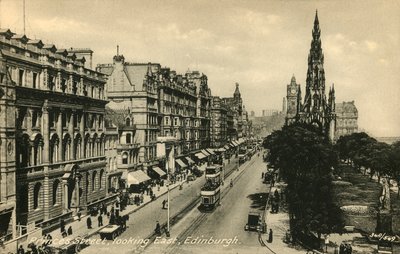 Princes Street mirando al este, Edimburgo, c. 1920s de Unbekannt