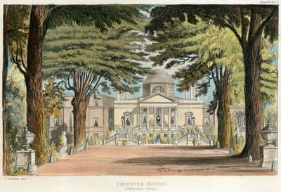 Frente principal de Chiswick House, Hounslow, Londres, 1823 de Unbekannt