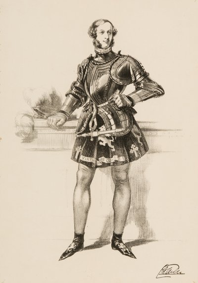 Impresión de William 2º Conde de Craven con el traje usado en el Torneo de Eglinton 1839 de Unbekannt