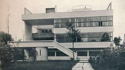 Casa Privada en Garches, cerca de París: Frente del Jardín. Arquitectos, Le Corbusier y Pierre Jeanneret de Unbekannt