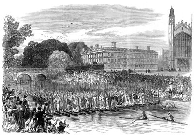 Procesión de barcos en Cambridge, 1870 de Unbekannt