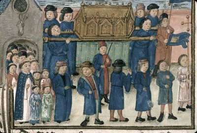 Procesión de las reliquias de San Nicolás. Del Libro de la cofradía de San Nicolás, finales del siglo XV de Unbekannt