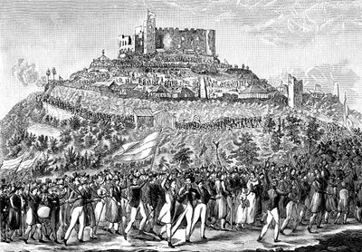 Procesión al Castillo de Hambach el 27 de mayo de 1832 de Unbekannt