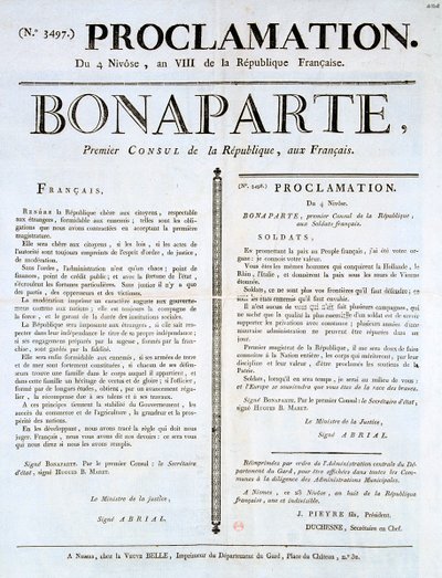 Proclamación de Napoleón como primer cónsul, siglo XIX de Unbekannt