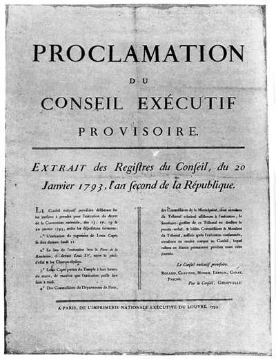 Proclamación de la orden para la ejecución de Luis XVI de Francia, 1793 1894 de Unbekannt