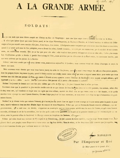 Proclamación al ejército, 13 de octubre de 1805, 1921 de Unbekannt
