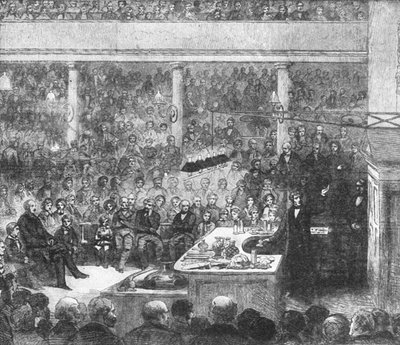 El profesor Faraday dando una conferencia en el Royal Institute...1856, 1901 de Unbekannt