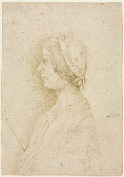 Perfil de una niña sosteniendo una vela, 1400s de Unbekannt