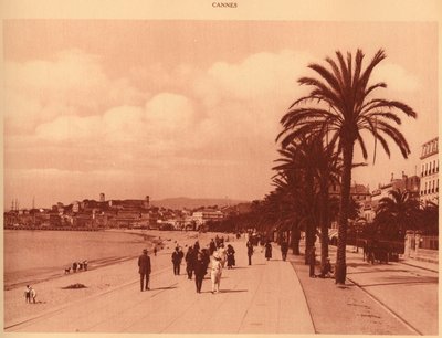 Paseo de la Croisette y Mont Chevalier, Cannes, 1930 de Unbekannt
