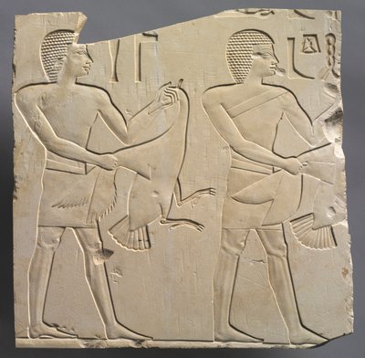 Profeta y sacerdote lector con ofrendas de gansos vivos, c. 667-647 a.C. de Unbekannt