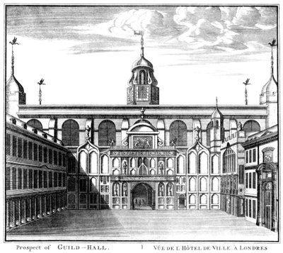 Perspectiva del Guildhall, Ciudad de Londres, 1886 de Unbekannt