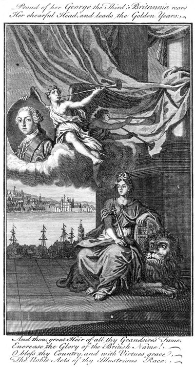Orgullosa de su Jorge III, Britannia levanta su cabeza alegre y conduce los años dorados de Unbekannt