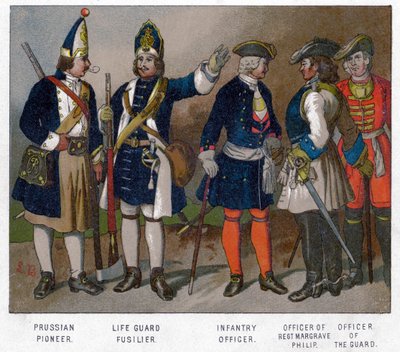 Soldados prusianos y franceses de 1704, siglo XIX de Unbekannt