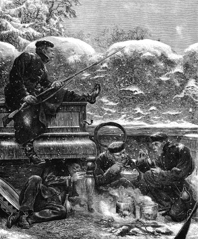 Tropas prusianas en el sitio de París, Guerra Franco-Prusiana, diciembre de 1870 de Unbekannt
