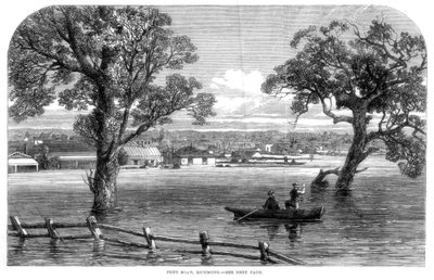 Punt Road, Richmond - Inundaciones en Melbourne, Australia, 1864 de Unbekannt