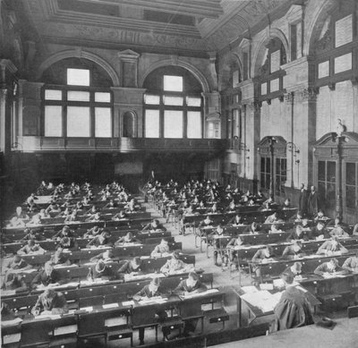 Alumnos haciendo un examen en la City of London School, c1903 1903 de Unbekannt