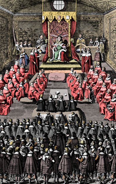 La Reina Isabel I en el Parlamento, siglo XVI, c1902-1905 de Unbekannt